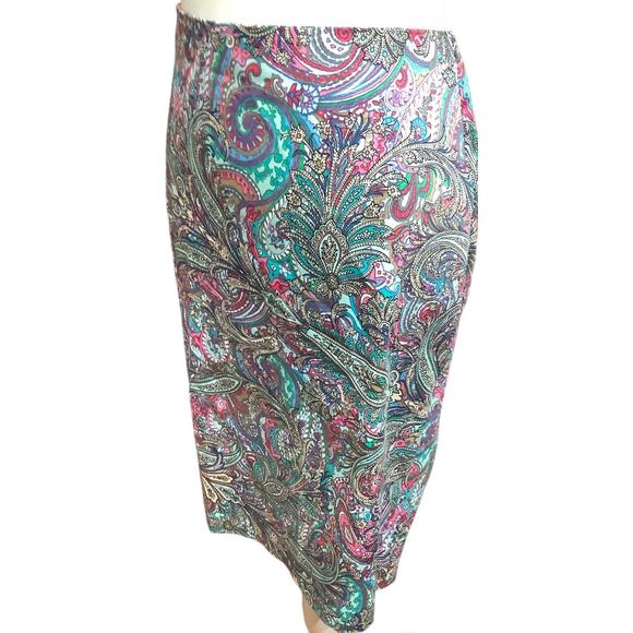 Talbots Petite Multicolor Paisley Skirt, Size 6P - Colorful, Vibrant, Casual - Picture 4 of 10